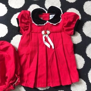 Youngland Baby Newborn 3-6 Months Red Occasion Dress